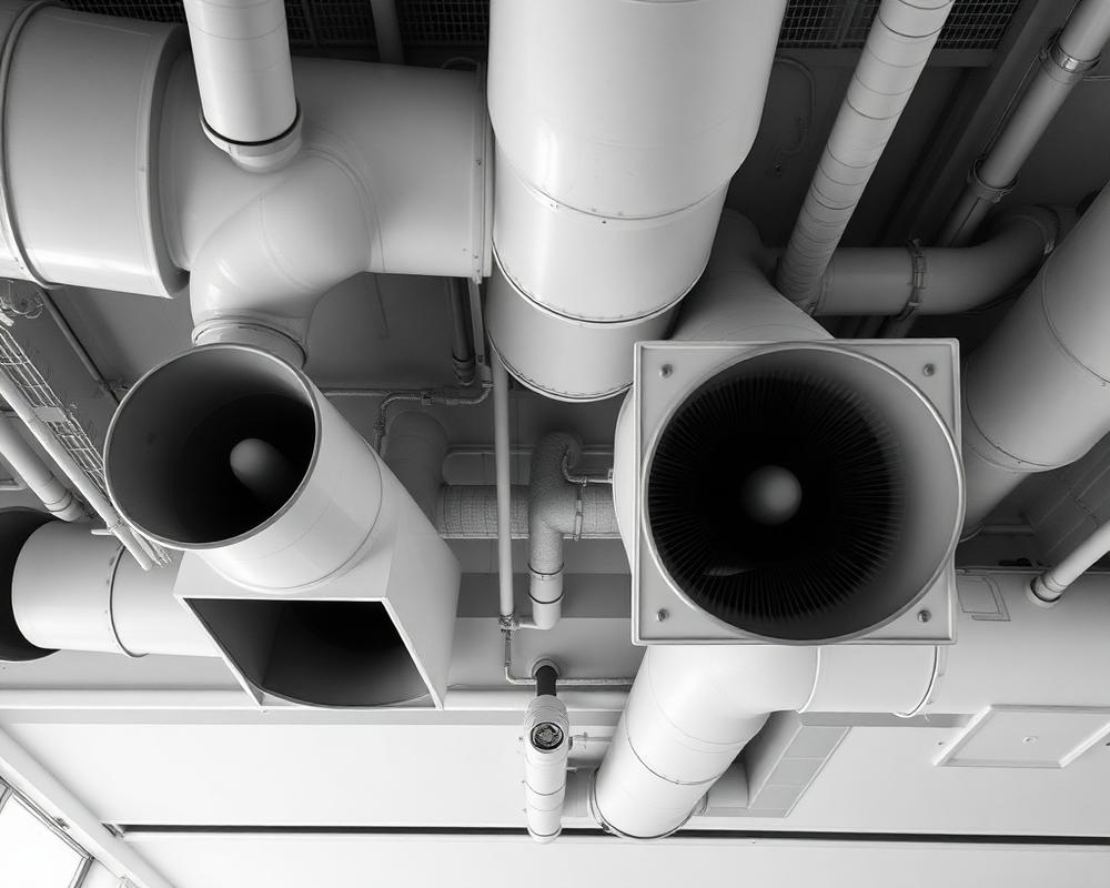 Dutos de ventilação em edifício corporativo
